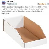 New AVIDITI Cardboard Storage Bins, Open Top Bin