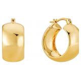 Thick Gold Hoop Earrings   18K Gold Plated Chunky