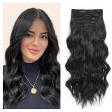 Synthetic Clip in Hair Extensions, 6 PCS 1 6 Inch