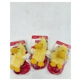 New (lot of 3) KONG Duckie Dog Toy, Extra Small,