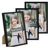 New TKYGU 5x7 Picture Frames Black, Made of Real