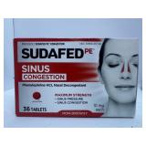 New Sudafed Sinus Congestion 36 Tablets Maximum