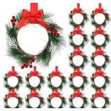 Crowye 18 Pcs Small Mini Christmas Cabinets Wreath