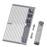 Expandable Roll Up Dish Drying Rack, 304