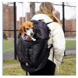 Black pet carrier backpack for pets up to 25