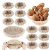 New RHBLME 12 Pack Beige Linen Round Bread