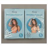 New Lot of 2 Size L (C/D) Adhesive Bra Push Up