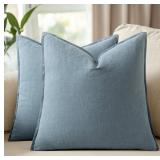 Woaboy 20x20 Inch Set of 2 Decorative Linen Solid