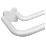 White Blackout Double Curtain Rods for Windows,