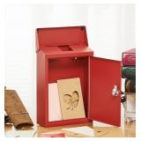 New Metal Locking Mailbox Wall Mount Key Drop