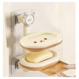 New Funecy Cute Soap Holder Dish Double-Layer,