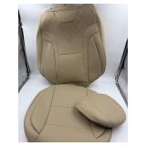 Beige PU leather car seat covers (2) designed for
