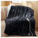 Bedsure GentleSoft Heated Blanket Throw - Soft Rib