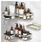 New YASONIC Corner Shower Caddy, 3-Pack Adhesive