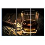 Cigar and Wine Wall Art for Bar, PIY Whiskey