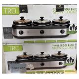 New (lot of 2) TRU Triple Buffet Server - Three