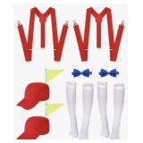 New Yahenda 8 Pcs Halloween Nerd Costume Red