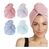New Turbie Twist 4-Pack Microfiber Hair Towel for