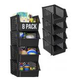 Stackable Storage Bins for Pantry - 8 Pack