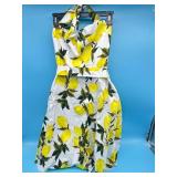 Topdness women s summer lemon print dress Size med