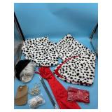 Lot of Cruella de Ville Halloween costume accessor