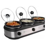 TRU Triple Buffet Server - Three 2.5 Quart Removab