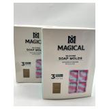 Lot of 2, 3-Pack Magical Silicone Soap Molds, 120