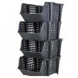 Skywin Plastic Stackable Storage Bins for Pantry D