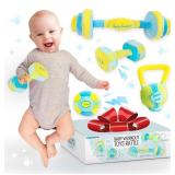 Lot of 2 Skywin Plush Baby Dumbbell Toy   Adorable