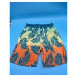 Size XL Men s swim trunks ombr  tropical pattern