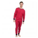 Leveret Mens Large Two Piece Cotton Pajamas Navy H