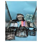 Large lot of clear purses and bags