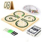 Cribbage Board Game Set, Unique Square 3-Track Cri