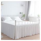 Premium Microfiber King Ruffled Bed Skirt, 24  Dro