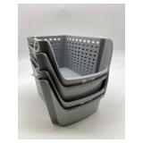 4pk Small Gray Storage Bins