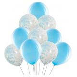 YHL balloons 50pcs 12inches blue confetti balloons