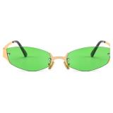 FEISEDY Retro Oval Sunglasses Women Men Y2K Fashio