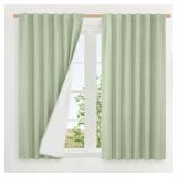 LAMIT Linen Full Blackout Window Curtains for Bedr