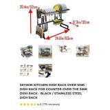 Skywin Kitchen Dish Rack Over Sink 25 Inch Black-