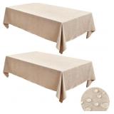 Fitable Faux Linen Tablecloths for Rectangle Table