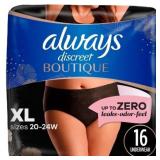 Always Discreet Boutique Black Maximum Underwear -