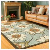 ST. BRIDGE Area Rug 4x6 Green Rug Washable Boho Ru