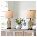 OYEARS 21" Boho Table Lamps Set of 2 for Living Ro