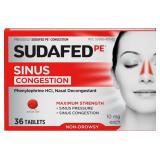 Sudafed PE Sinus Congestion Relief Tablets, Maximu
