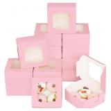 Bakepacker Pink 30-Packs Bakery Boxes with Window