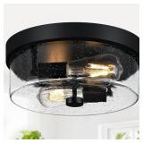 Black Flush Mount Ceiling Light Fixtures, 2-Light
