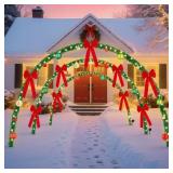 3 Sets Large Christmas Lighted Arch Outdoor Garlan