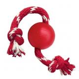 KONG  Ball with Rope Dog Toy, Small, for Dogs Up t