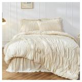 Bonlino Queen Comforter Set - Ruched Comforter Que