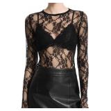 Size medium Womens Long Sleeve Sheer Mesh Tops Sex